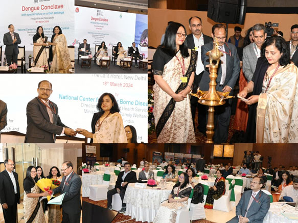 Smt. L S Changsan, AS&MD(NHM), MoH&FW inaugurated ‘Dengue Conclave’ organized by NCVBDC at Delhi on 18 March 2024 in presence of Sh. S Rajpal, ACS(H), Haryana; Sh. R Manjhi, JS(VBD); Spl. Secretary, H&UD,J&K;Secretary,H&UD,Gujarat, Dr. Tanu Jain,Director,NCVBDC & other officials.