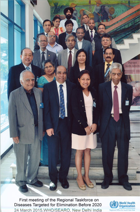 Director, NVBDCP participated in First Meeting of the Regional Task Force on Diseases Targeted for Elimination Before 2020\r\n24 March 2015, WHO/SEARO, New Delhi, India
