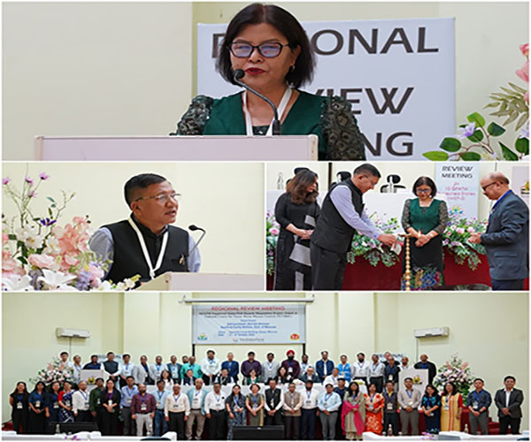 Regional Review Meeting for GFATM project held in Aizawl, Mizoram (7-9 Oct 2025), inaugurated by Hon’ble Health Minister Smt. Lalrinpuii, with Health Commissioner Sh. H. Lalengmawia and Dr. PJ Bhuyan, Addl. Director, NCVBDC, to assess progress and tackle challenges.