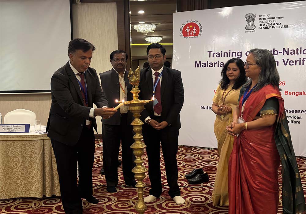 Regional Workshop on Sub-National Malaria Elimination Verification (SNMEV) inaugurated on 9th March 2026 in Bengaluru by Dr. Tanu Jain ,Director, NCVBDC & Dr. K. Vasanth Kumar Director of  Health & FW,Karnataka. 
State and District VBD Officers and officials  from Karnataka, AP, Telangana, Puducherry & Goa and Senior Regional Directors/Regional Directors ,ROHFW- Chennai, Hyderabad, Bengaluru and Pune are participating in this Three Days workshop towards finalising the Sub-National Malaria Elimination Dossier by 11 Sept 2026.