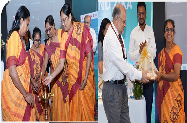 Lamp lighting by AWWs at 2nd Regional Review Meeting on Dengue, Chikungunya and Zika from 25th - 27th August 2022 at Ahmedabad in presence of Director General of 
Halth Services, Govt. of India Prof. (Dr) Atul Goel, Director NCDC, Director NCVBDC
and Deputy WR WHO, India