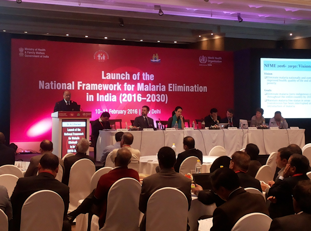 Launch of “The National Framework for Malaria Elimination (NFME) in India”\r\n10-11 Feb 2016 at Regency Ballroom, Hyatt Regency, New Delhi
