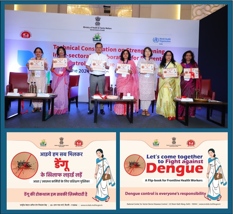IEC Flipbook released in #Dengue Consultation on Intersectoral Collaboration by #NCVBDC & @WHO on 20.6.24 in presence of Prof Atul Goel,DGHS; Ms Aradhana Patnaik,ASMD & Ms Vandana Jain,JS,MoHFW; Sh.PSS Sharma,HFW,GoUP; Ms Smriti Saran,MoRD; Dr Tanu Jain,Dir,NCVBDC;Ms Payden DyWR