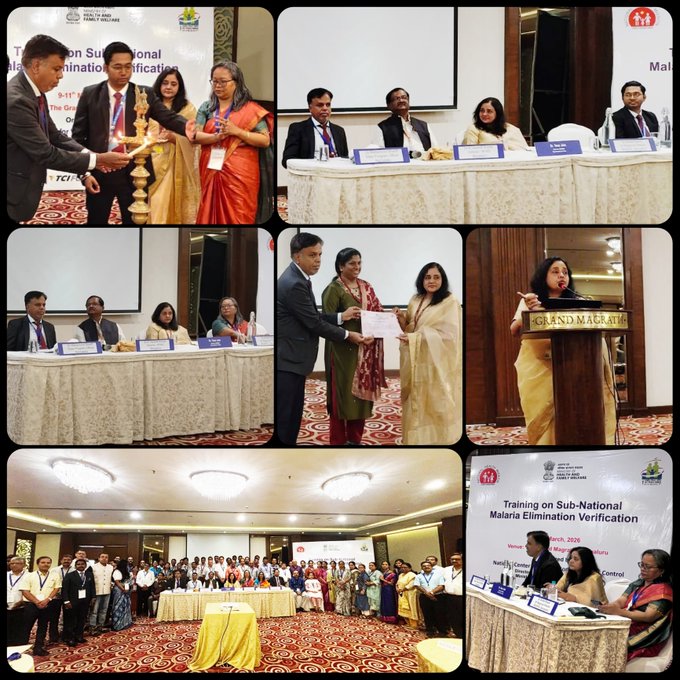 Regional Workshop on Sub-National Malaria Elimination Verification (SNMEV) inaugurated on 9th March 2026 in Bengaluru by Dr. Tanu Jain ,Director, NCVBDC & Dr. K. Vasanth Kumar Director of  Health & FW,Karnataka. 
State and District VBD Officers and officials  from Karnataka, AP, Telangana, Puducherry & Goa and Senior Regional Directors/Regional Directors ,ROHFW- Chennai, Hyderabad, Bengaluru and Pune are participating in this Three Days workshop towards finalising the Sub-National Malaria Elimination Dossier by 11 Sept 2026.