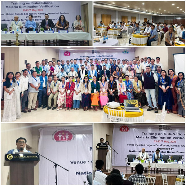 Three-Day Reg Workshop of Sub‑National Malaria Elimination Verification(SNMEV) from 21-23 May 2026 inaugurated by Sh C.R.Khampa,DC,Namsai in presence of Dr.Sambit Pradhan,Additional Director,NCVBDC, Sr.RD Shillong, SPO & other NCVBDC officials. VBD teams from 19 districts of Arunachal Pradesh participated #DrivenToEndMalaria